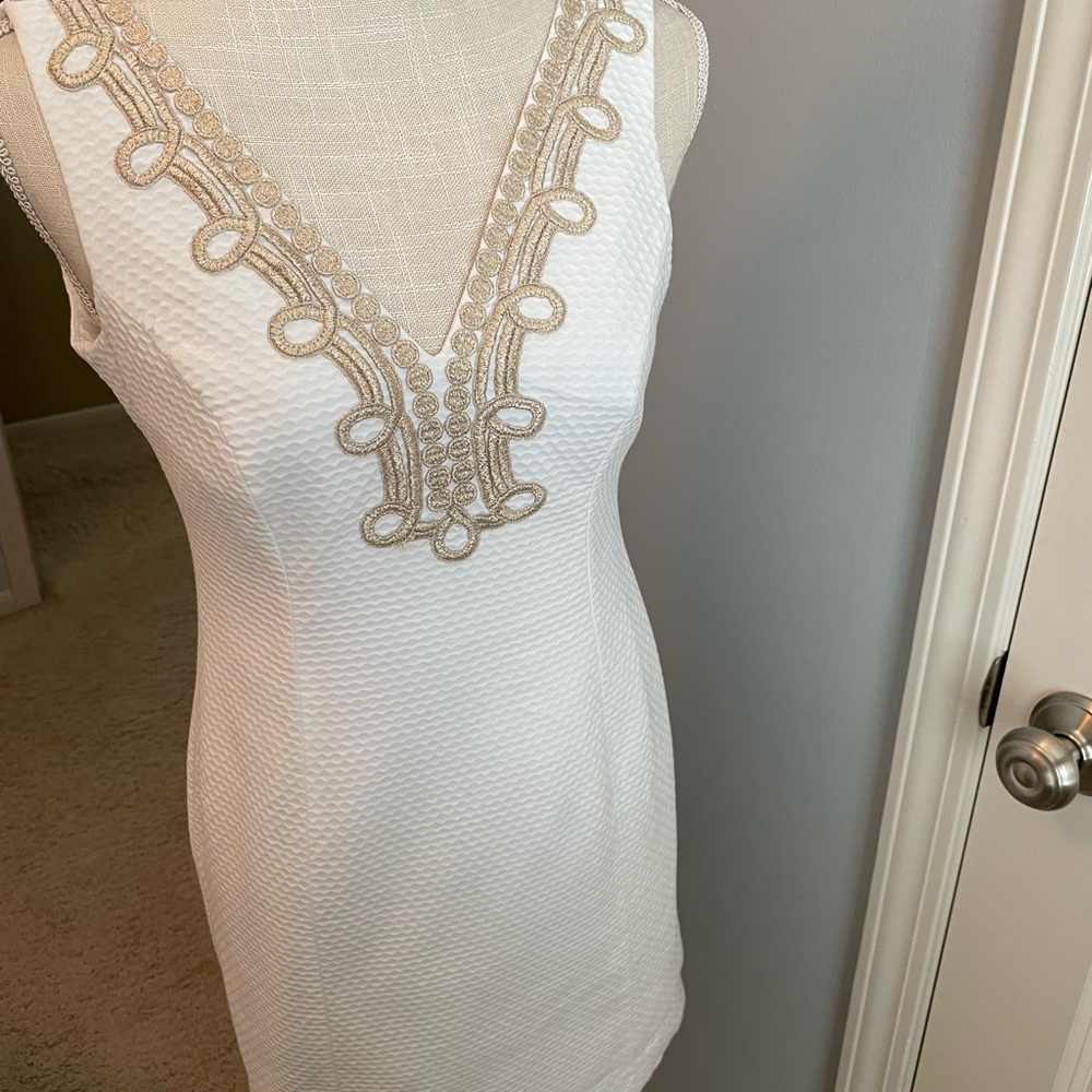 Lilly Pulitzer White Textured Fabric Dress
